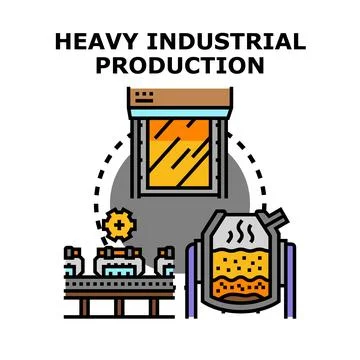 Heavy industrial production process vector illustration concept イラスト素材