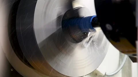 Heavy industrial worker performs a mechanical operation on a machine for th.. Video stock 223689853