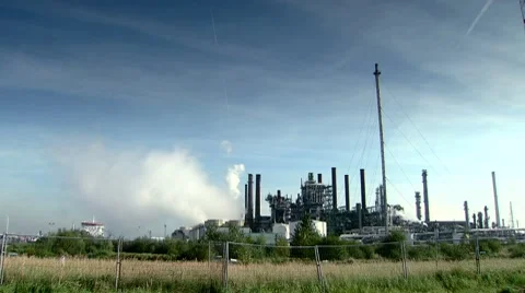 Heavy Industry. Chimney with smoke. Sequence Stock Footage 8686755