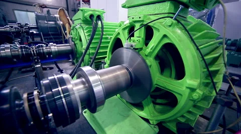 Heavy industry electric motor production Stock Footage