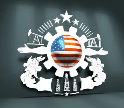 Heavy industry emblem Stock Illustration