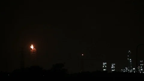 Heavy industry  in Map Ta Phut Industrial Estate Stock Footage 97260325