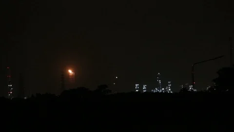 Heavy industry  in Map Ta Phut Industrial Estate Stock Footage 97260337