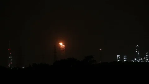 Heavy industry  in Map Ta Phut Industrial Estate Stock Footage 97260359