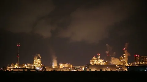 Heavy industry  in Map Ta Phut Industrial Estate Stock Footage 97260368