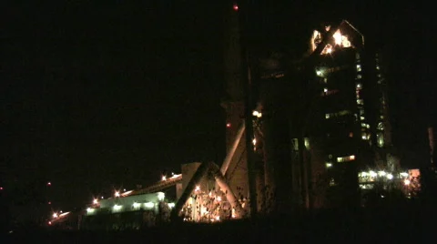 Heavy industry at night Stock Footage 456300