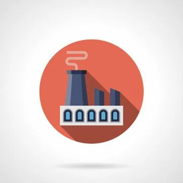 Heavy industry round flat vector icon Stock Illustration