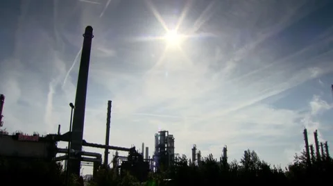 Heavy Industry. Silhouette Stock Footage 8686805