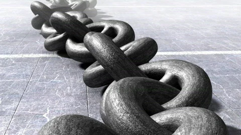 Heavy infinity chain. Bondage concept. LOOP. Stock Footage 823967
