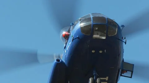 Heavy Lift Helicopter During Infrastructure Construction Video stock 346233399