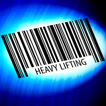 Heavy lifting - barcode with blue Background Stock Illustration