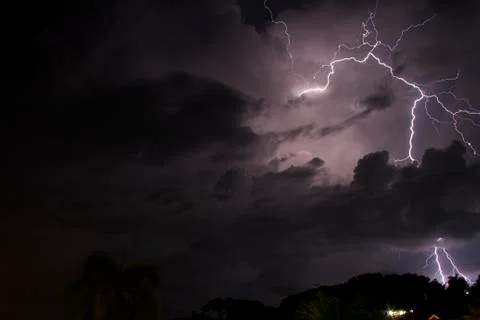 Heavy lightning Stock Photos