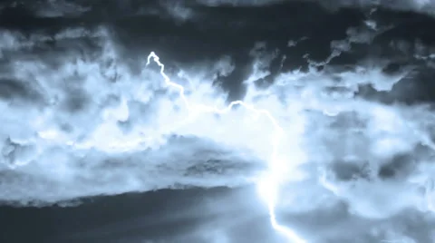 Heavy lightning storm and clouds time lapse Stock Footage 61027562