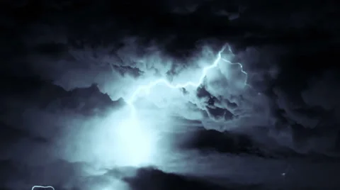 Heavy lightning storm loop Stock Footage