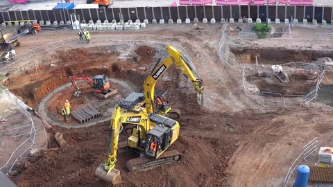 Heavy machine on construction site Stock Footage 81778093
