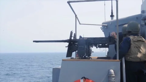 Heavy machine gun m2 browning, shooting Stock Footage 120967841