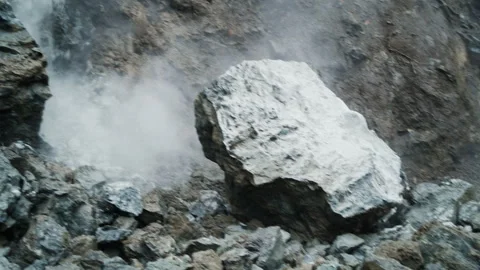Heavy Machinery is Breaking Ground at a Construction Site, drilling rock Vidéo 302217546
