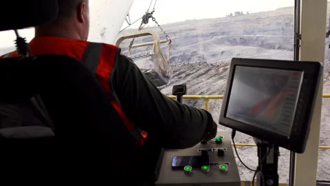 Heavy Machinery Operator responsible for working in a Mining Operation industry Stock Footage 281706785