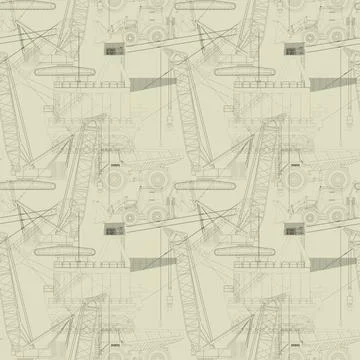Heavy machinery pattern Stock Illustration