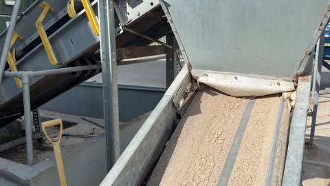 Heavy machinery transporting soil aggregate panning Stock Footage 332607786