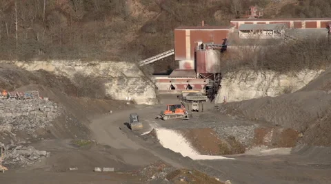 Heavy machinery working in stone pit Stock Footage 65247145