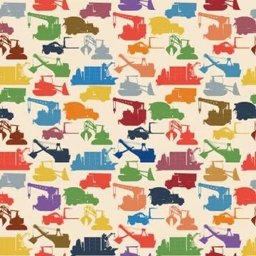 Heavy machines pattern Illustrazione stock