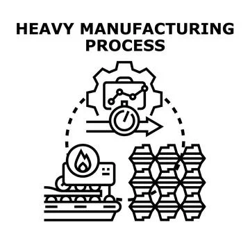 Heavy manufacturing process icon vector concept Stock Illustration