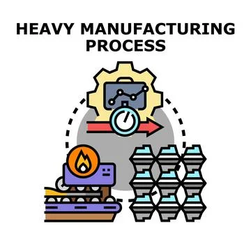 Heavy manufacturing process icon vector concept Stock Illustration