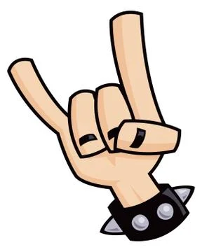 Heavy Metal Devil Horns Hand Sign Stock Illustration