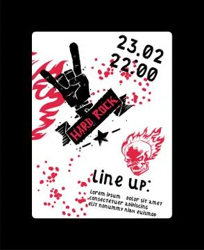 Heavy metal pattern vector rock music design musical festival event concert Illustrazione stock