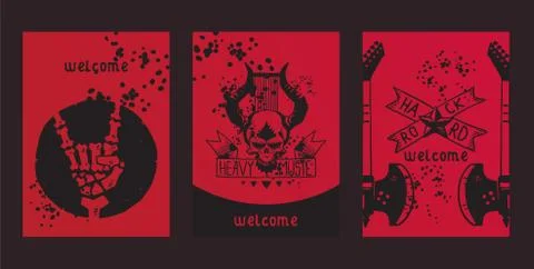 Heavy metal pattern vector rock music design musical festival event concert Illustrazione stock