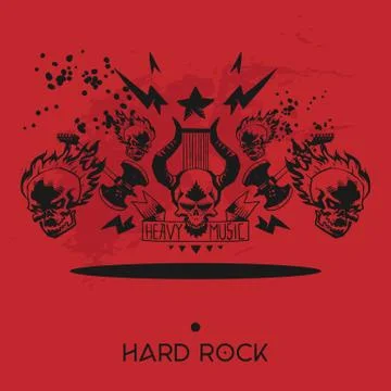 Heavy metal pattern vector rock music design musical festival event concert Stock Illustration