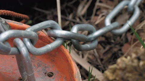 Heavy metallic chain Stock Footage 50085925