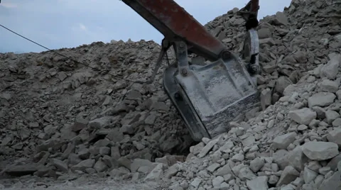 Heavy mining dump truck being loaded with iron ore Stock Footage 33827810