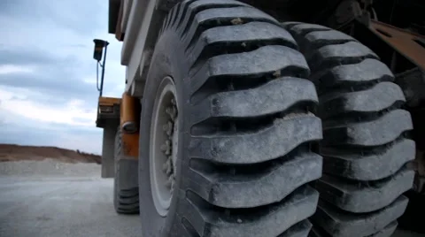 Heavy mining dump truck being loaded with iron ore Stock Footage 44121044