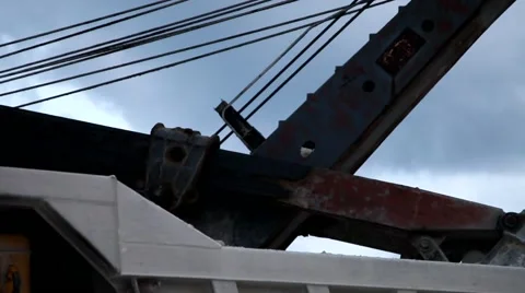 Heavy mining dump truck being loaded with iron ore Video stock 44121628