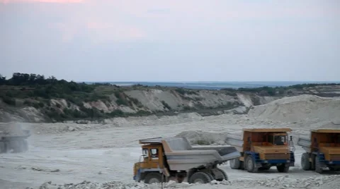 Heavy mining dump truck being loaded with iron ore Video stock 44122732