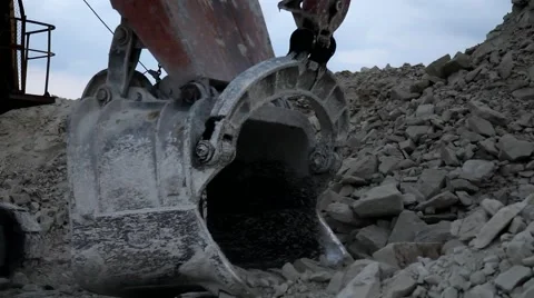 Heavy mining dump truck being loaded with iron ore Video stock 44122834