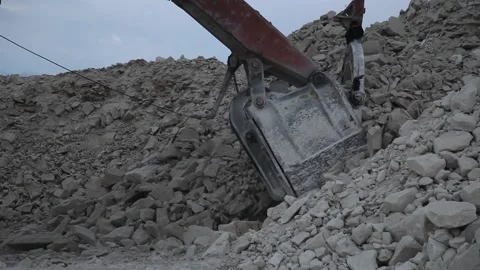 Heavy mining dump truck being loaded with iron ore Stock Footage 128754808