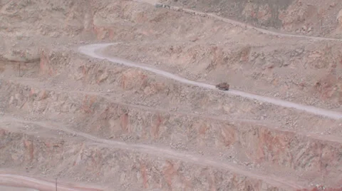 Heavy mining machinery is working in an open pit mine Stock Footage 29659165