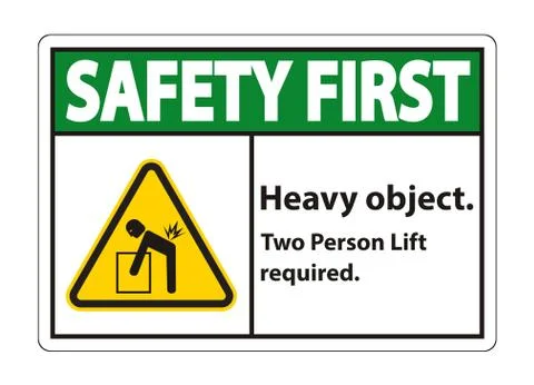 Heavy Object,Two Person Lift Required Sign Isolate On White Background イラスト素材