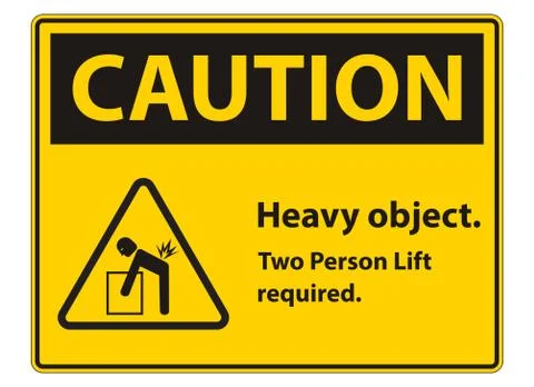 Heavy Object,Two Person Lift Required Sign Isolate On White Background イラスト素材