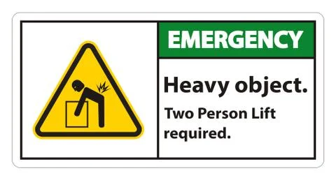 Heavy Object,Two Person Lift Required Sign Isolate On White Background イラスト素材