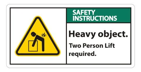 Heavy Object,Two Person Lift Required Sign Isolate On White Background イラスト素材