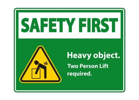 Heavy Object,Two Person Lift Required Sign Isolate On White Background 스톡 일러스트