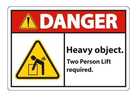 Heavy Object,Two Person Lift Required Sign Isolate On White Background イラスト素材