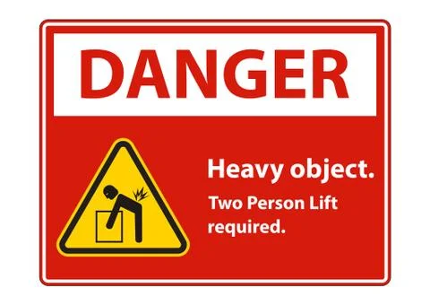 Heavy Object,Two Person Lift Required Sign Isolate On White Background イラスト素材