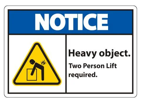 Heavy Object,Two Person Lift Required Sign Isolate On White Background イラスト素材