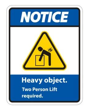 Heavy Object,Two Person Lift Required Sign Isolate On White Background 스톡 일러스트