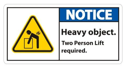 Heavy Object,Two Person Lift Required Sign Isolate On White Background 스톡 일러스트